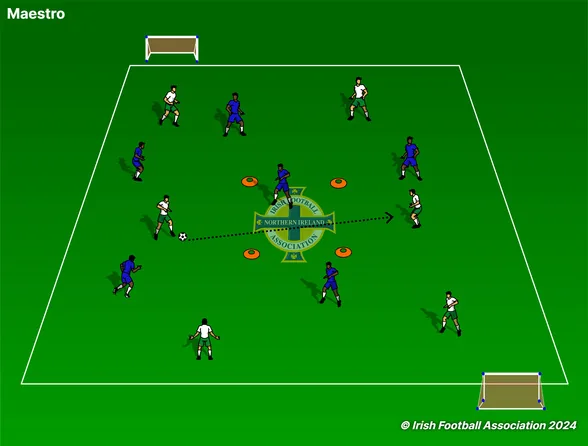 Maestro set-up, from the Irish FA Grassroots Resource Booklet